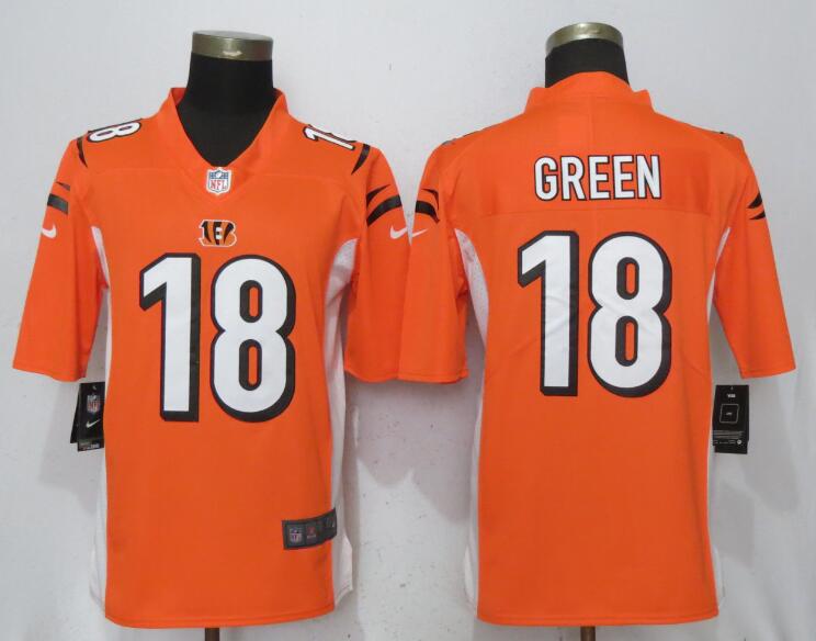 Men Cincinnati Bengals #18 Green Orange Vapor Untouchable Player Nike Limited NFL Jerseys